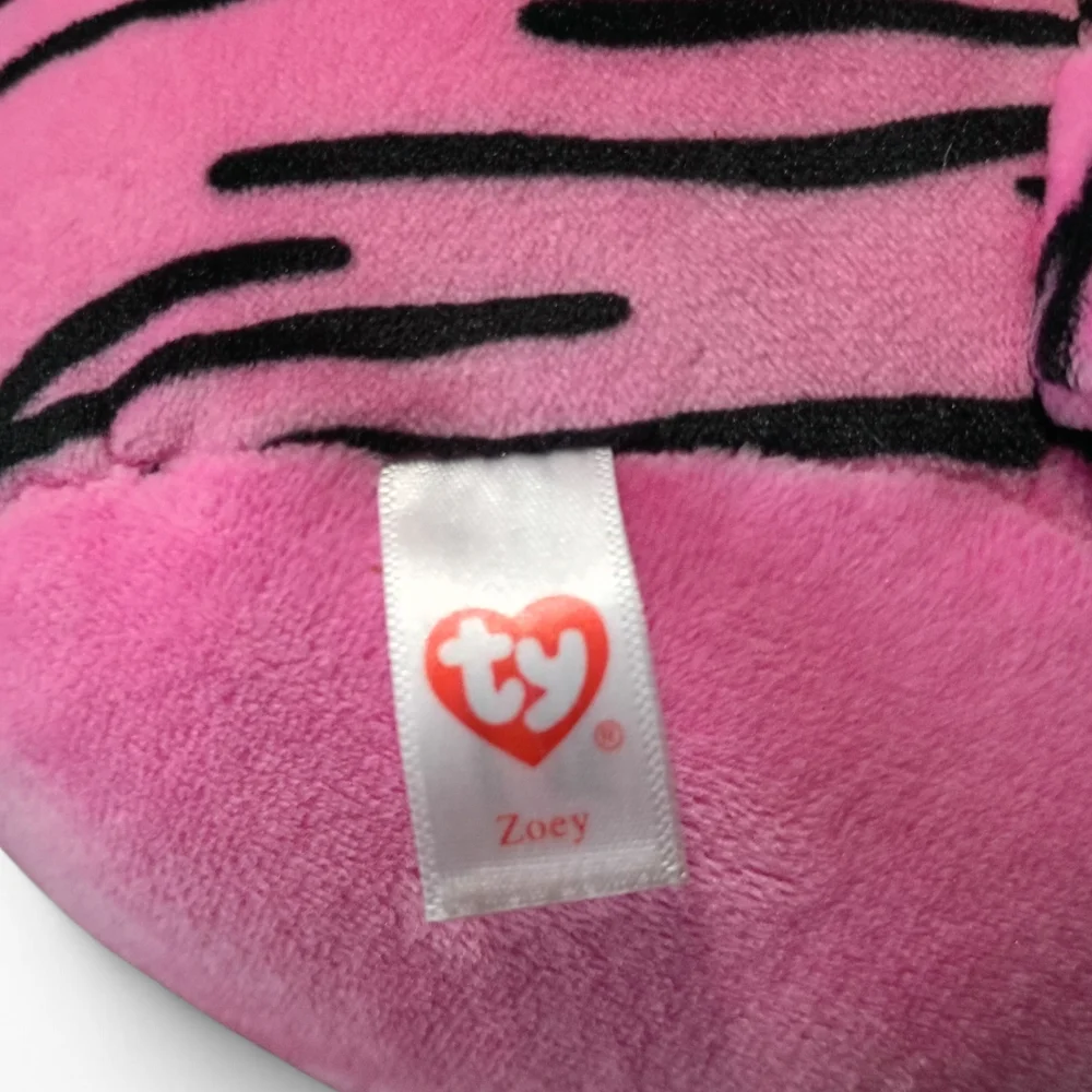 EUV Ty Squish a Boos‎ Super Soft ZOEY the Pink and Black Striped Zebra Plush 8" - Picture 5 of 5